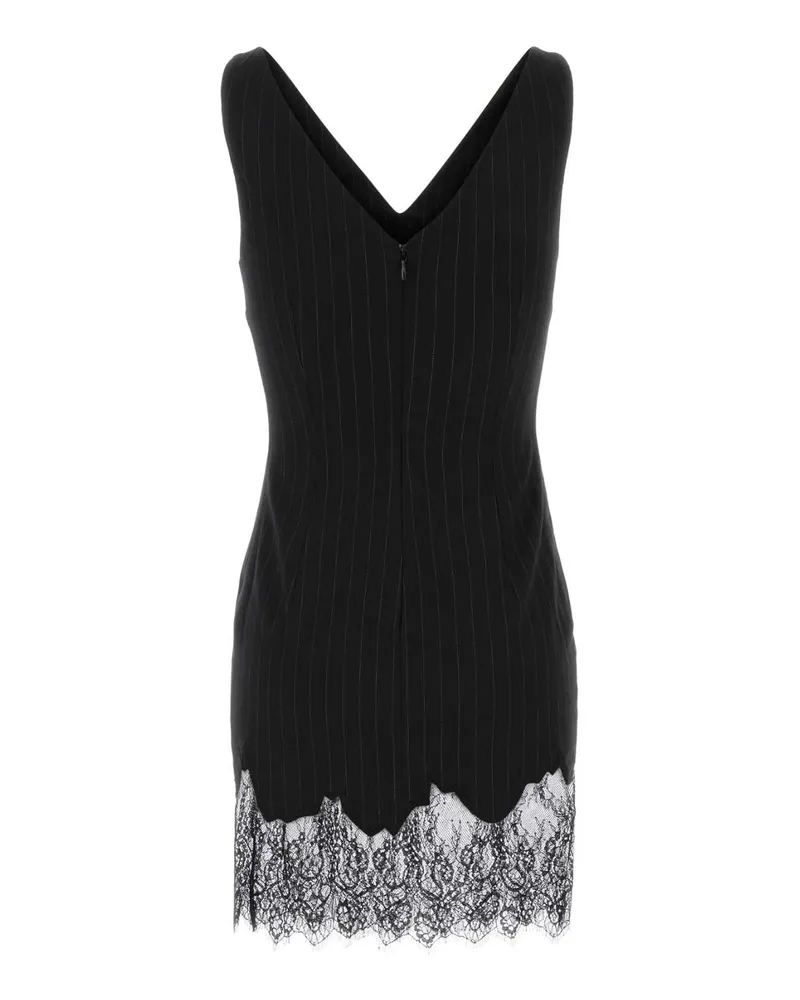ANDAMANE Women's Embroidered Twill Tori Mini Dress Blackwhite Abiti Black