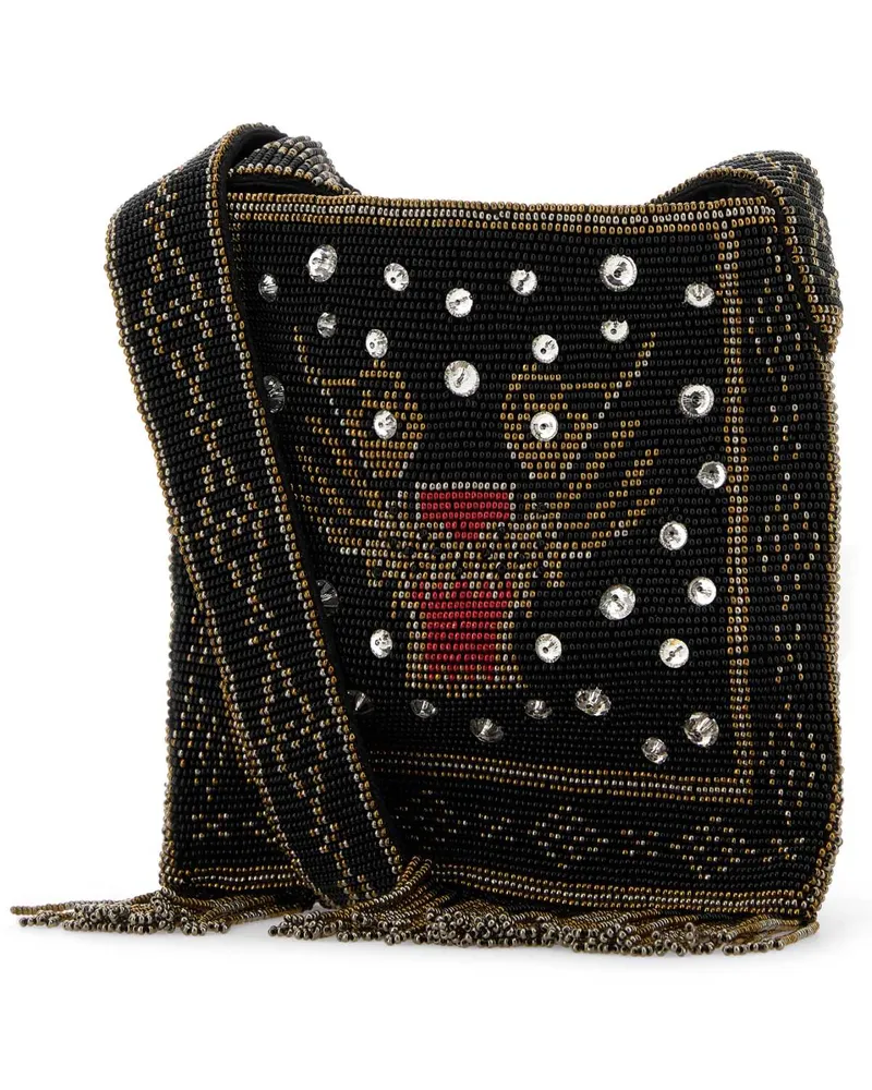 Valentino Garavani Women's Embellished Fabric Crossbody Bag Multicolornero Borse A Tracolla Black