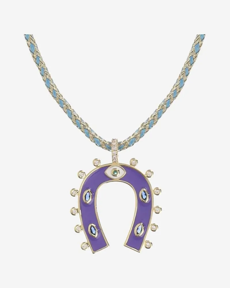 MYA BAY Women's Necklace Mini Horseshoe Gold-Plated Purple Metal Purple