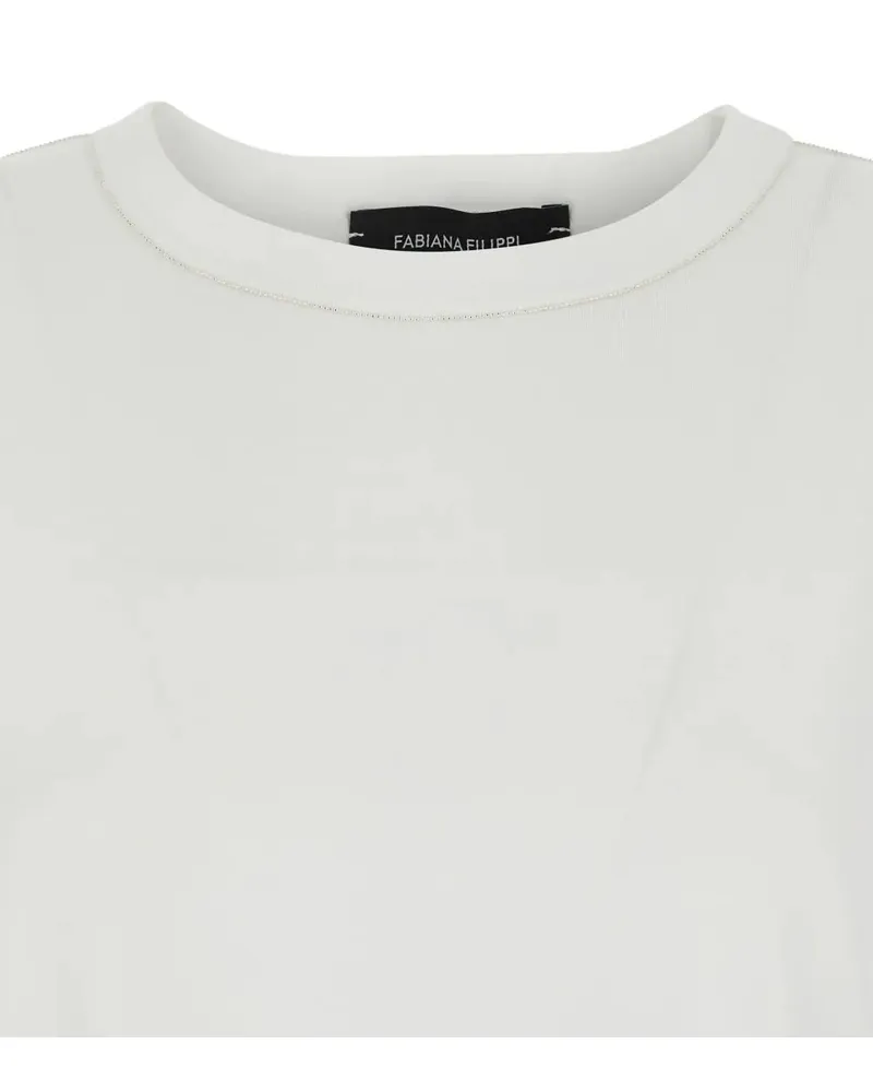 Fabiana Filippi Women's Crew-Neck Short-Sleeve T-Shirt Aw25 W White