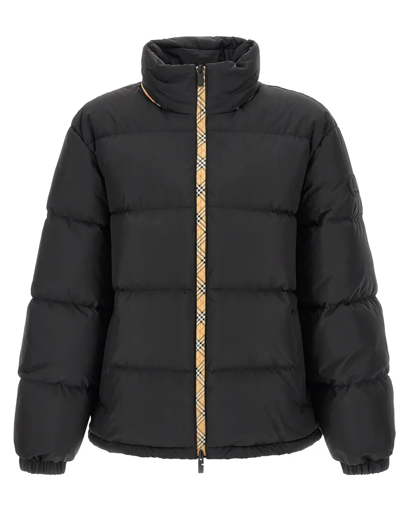 Burberry Check Down Jacket — Black Black