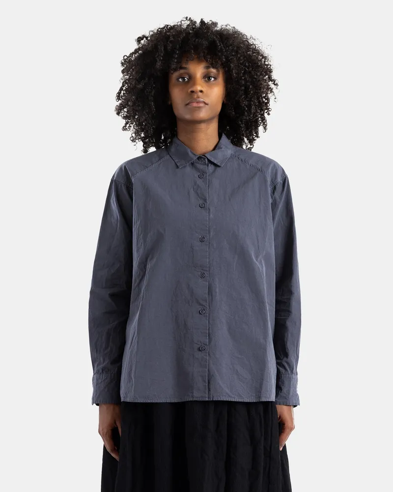 Casey Casey Women's Drays Black Denim Work Jacket Shirt Blue