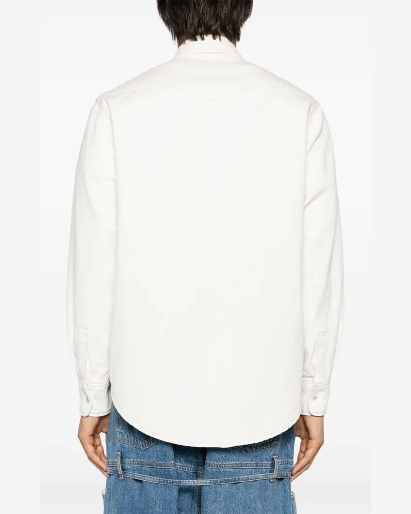 Bally Cotton Denim Shirt — Ivory Ivory