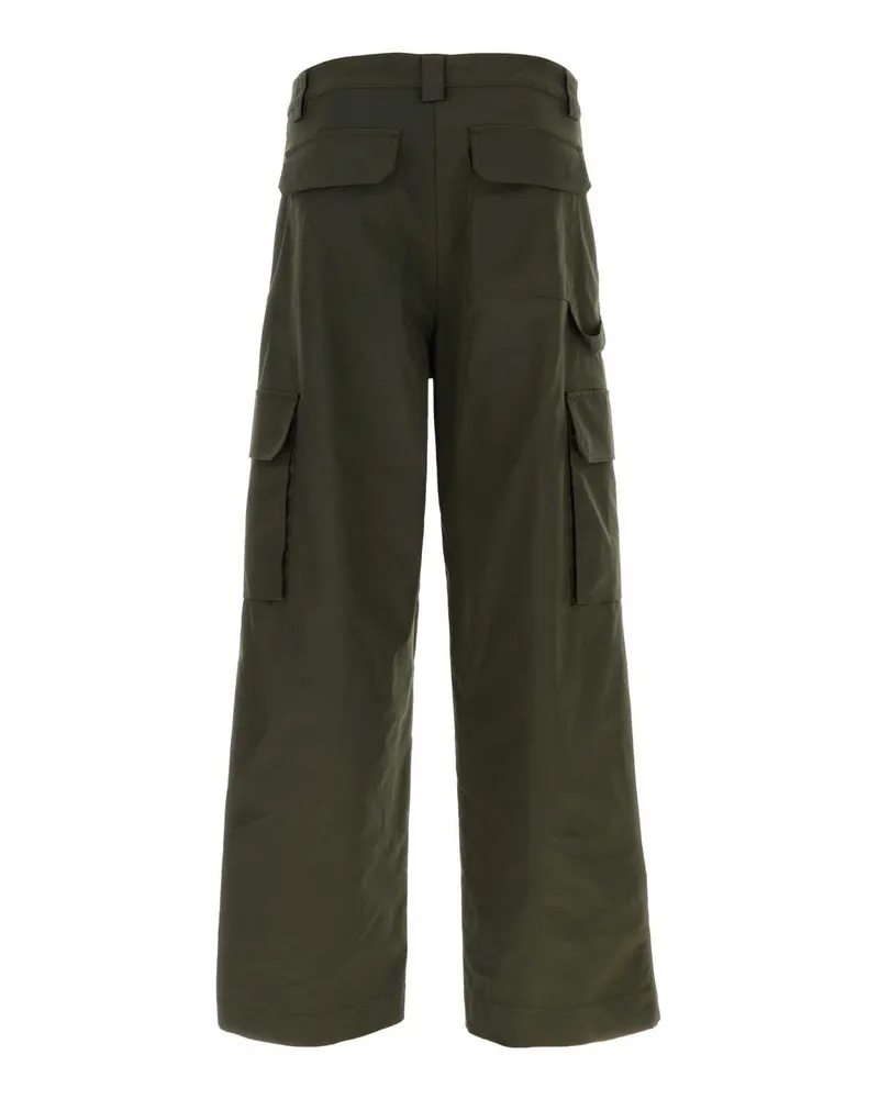Valentino Garavani Men's Olive Green Polyester Blend Cargo Pant Pantaloni Trousers Olive