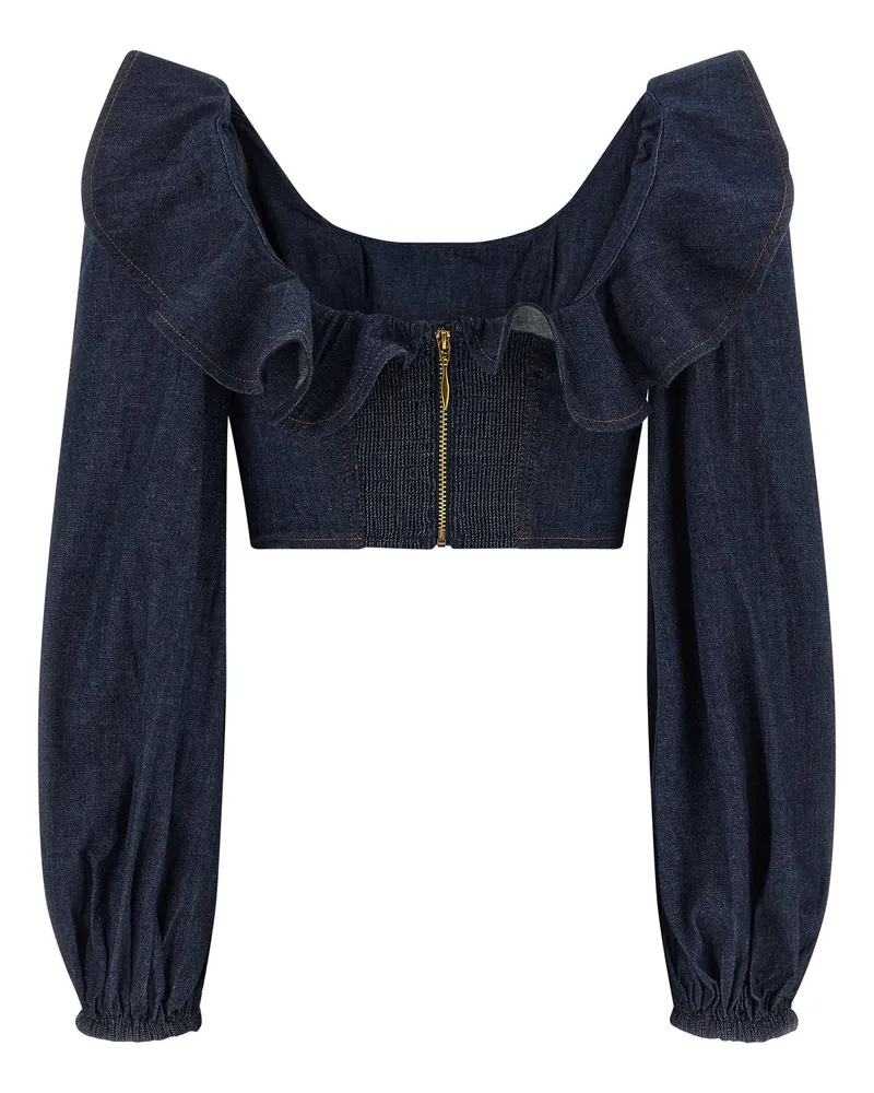 Zimmermann Aster Blouse — Navy Navy