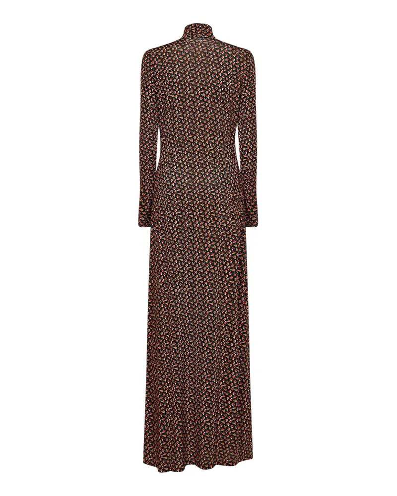 Paco Rabanne Floral Stretch Jersey Maxi Dress — Multicolor Multicolor