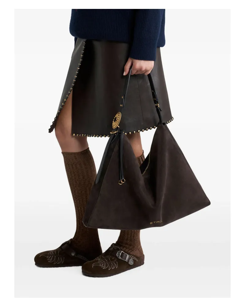 Etro Suede and Leather Tote Bag — Brown Brown