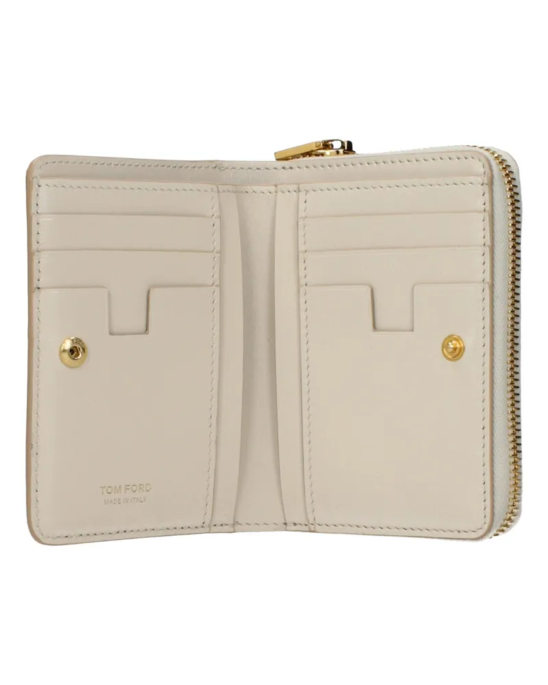 Tom Ford Crocodile-Embossed Leather Wallet — Beige Beige