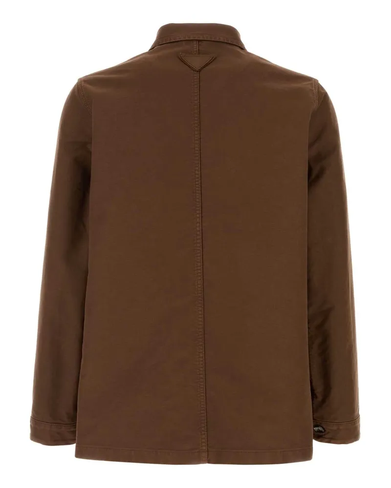 Prada Men's Brown Canvas Jacket Tabacco Exterior: Cotton Giubbini Brown