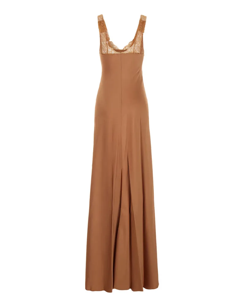 forte_forte Women's Dress With Lace Straps Pink Acetate Pink