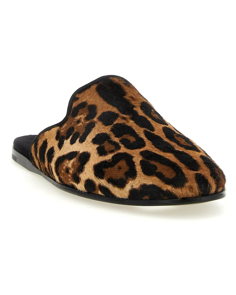Dolce & Gabbana Men's Brown Calfskin Flats Brown