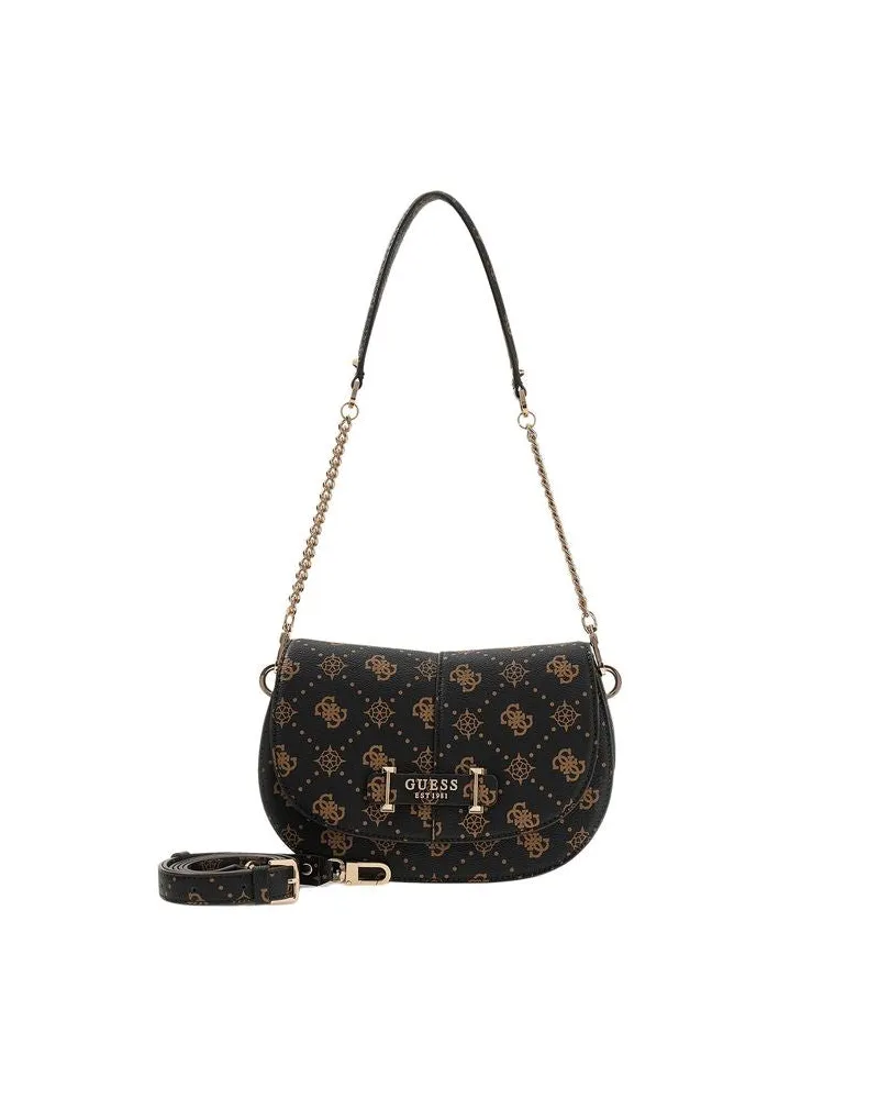 Guess Women's Shoulder Bag Espresso Logo Polyurethane - Shoulder-Bags Black