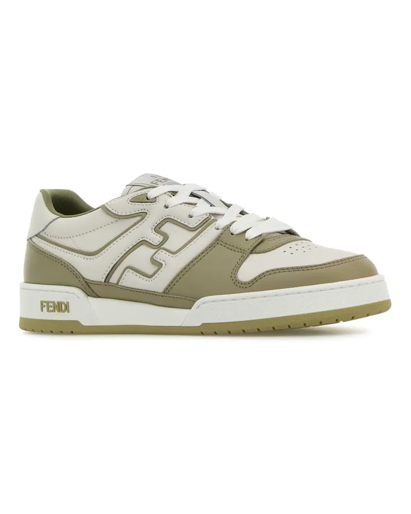 Fendi Men's Two-Tone Leather  Match Sneakers Sage+bianco+sage+elm Green