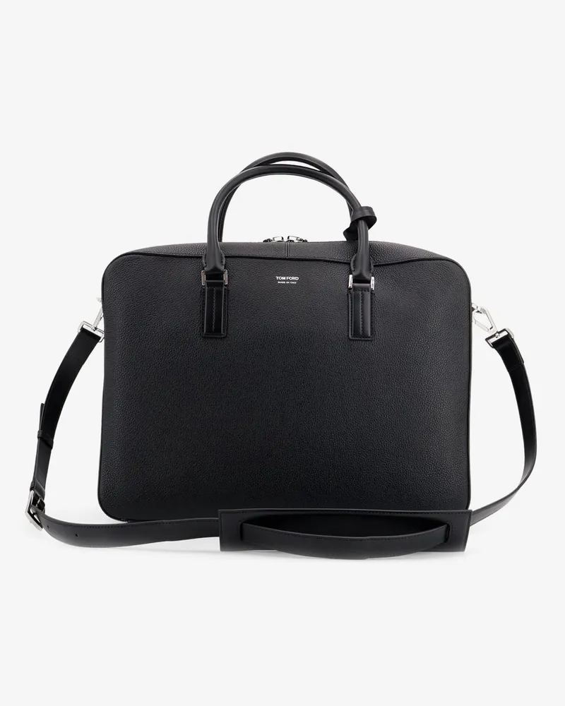 Tom Ford Men's Leather Work Bag Black Laptop & Briefcases Black