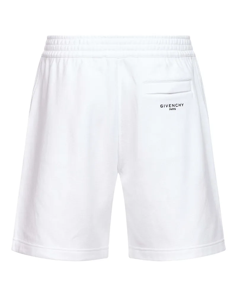 Givenchy Men White Brushed Cotton Couture Seam Bermuda Shorts White
