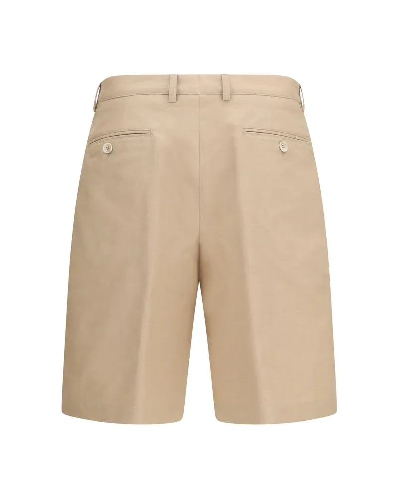 Brunello Cucinelli Men's Beige Cotton Bermuda Shorts Beige
