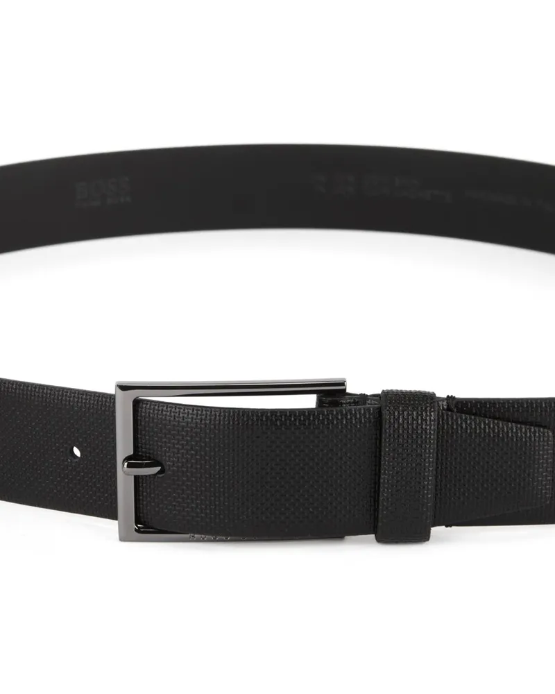 HUGO BOSS Men's Carmello-S Leather Belt Black Accessories Black