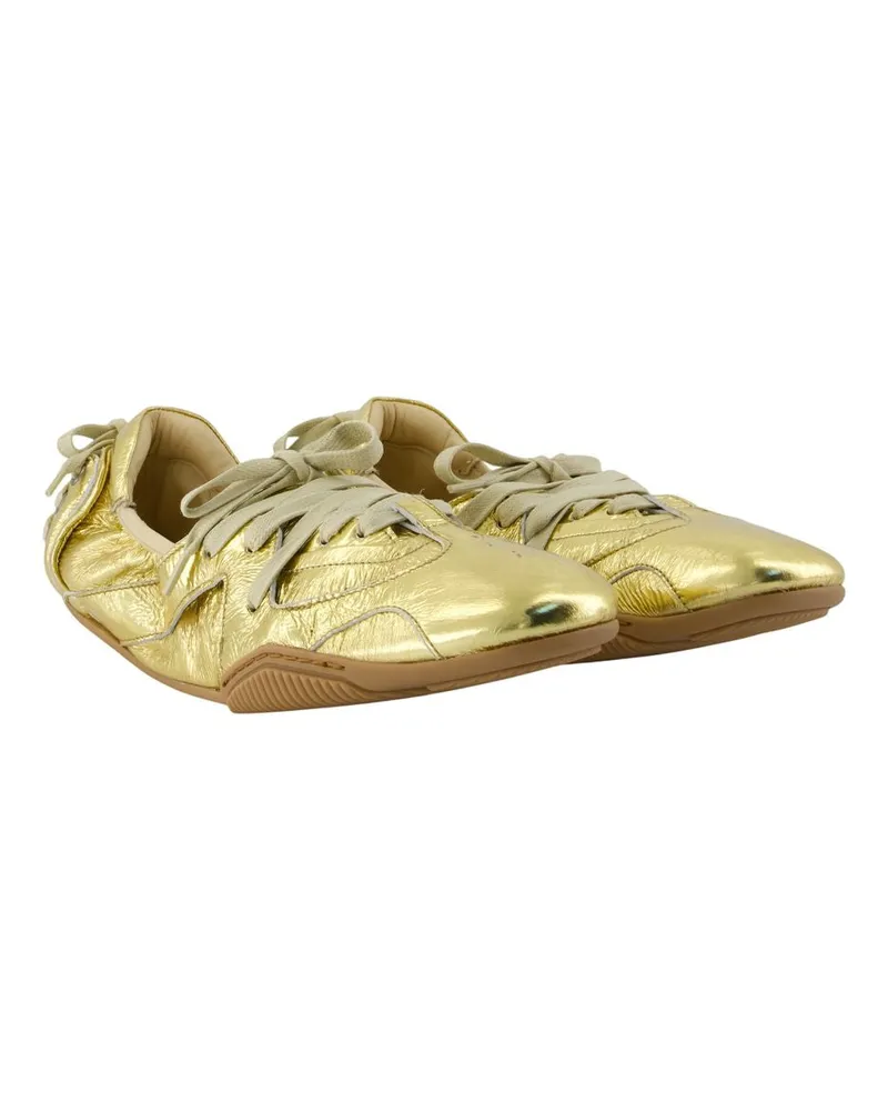 Acne Studios Women's Bilaria Ballerinas -  Leather Gold Lambskin Shoes Flat-Shoes Gold