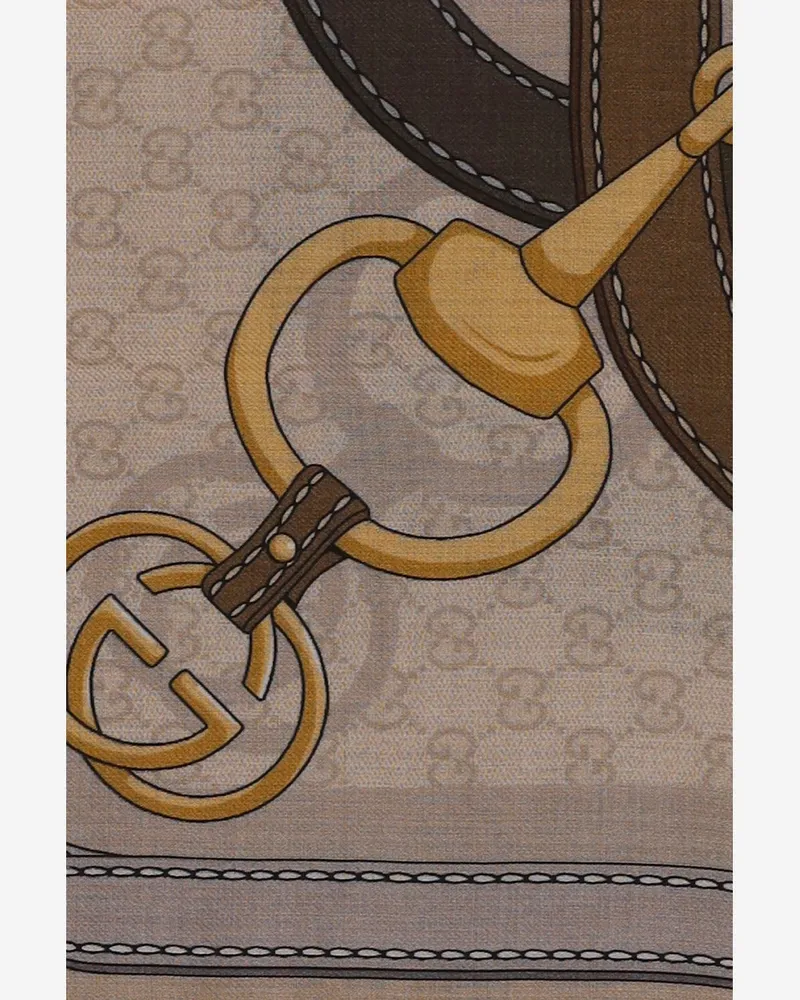 Gucci Wool and Silk Scarf — Beige Beige
