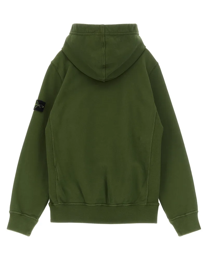 Stone Island Badge Logo Cotton Hoodie — Olive Olive