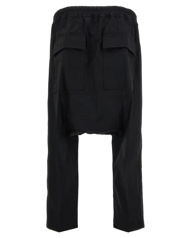 Rick Owens Drawstring Cropped Trouser — Black Black