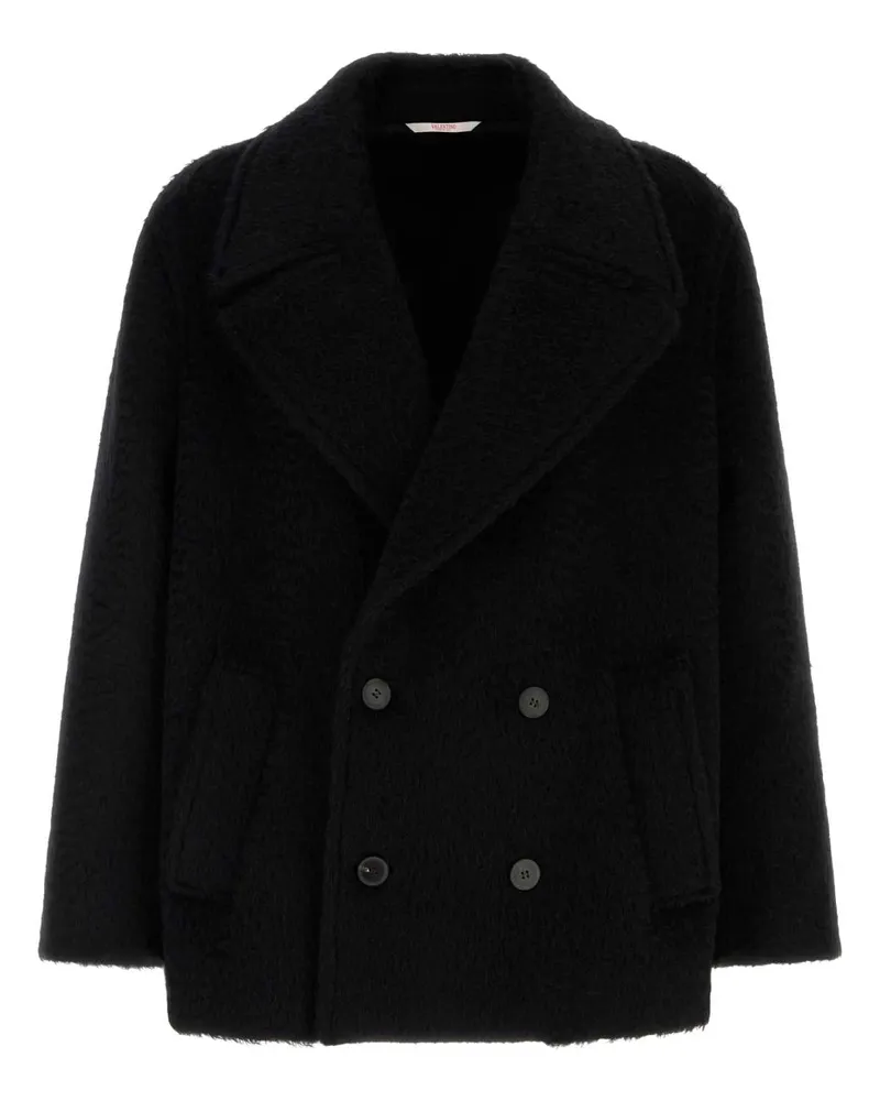 Valentino Garavani Mohair Virgin Wool Coat — Black Black