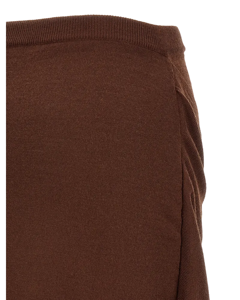 Christophe Lemaire Asymmetrical Wool Blend Skirt — Brown Brown