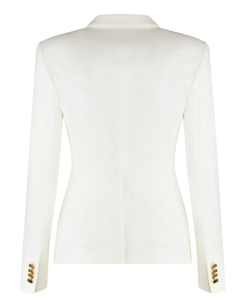 Tagliatore Women's J-Coral Boucle Jersey Jacket White Viscose Blazers 