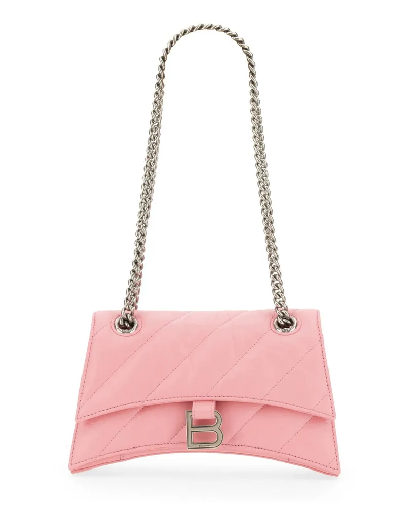 Balenciaga Quilted Crushed Calf Shoulder Bag — Pink Pink