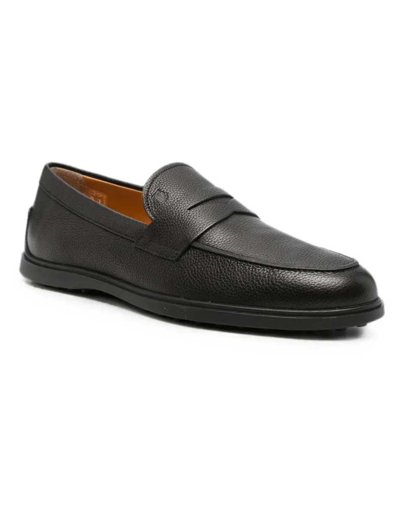 TOD'S Pebble-Grain Leather Loafer — Black Black