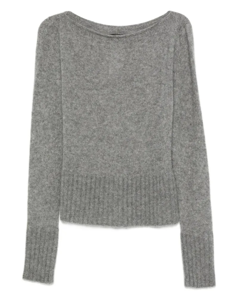 Tom Ford Women's Boat Neck Sweater Grey Cashmere Gray