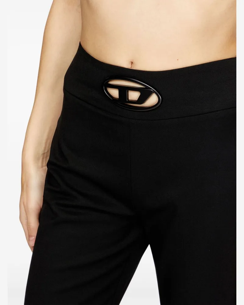 Diesel Oval D Logo-Plaque Wool Blend Trousers — Black Black
