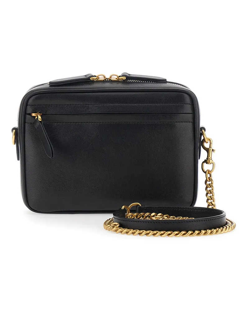 Valentino Garavani Women's Black Shoulder Bag With Maxi Vlogo Leather Black