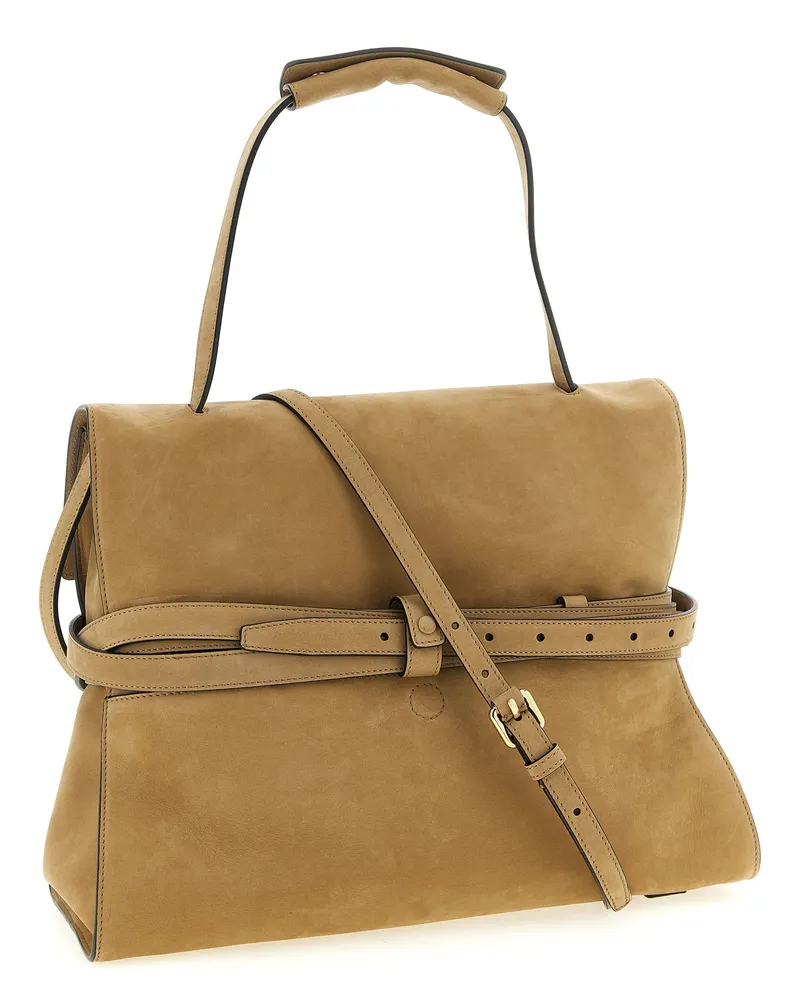 Moschino Tie Me Shoulder Bag — Tan Tan
