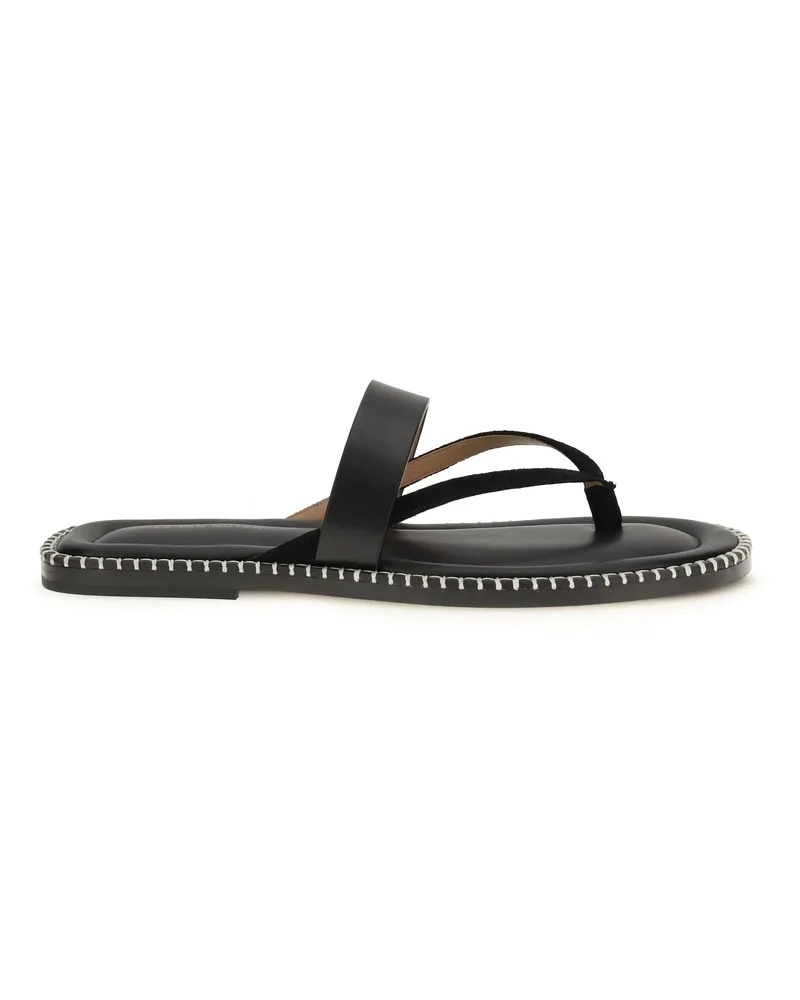 Dries van Noten Men's Slip-On Leather Sandals With Sequins Black Calf Black