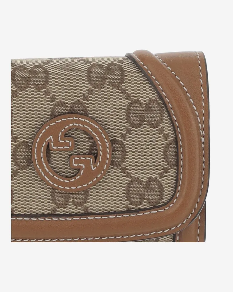 Gucci Women's Blondie Card Holder Beige, Brown Polyester Wallets & Purses Beige