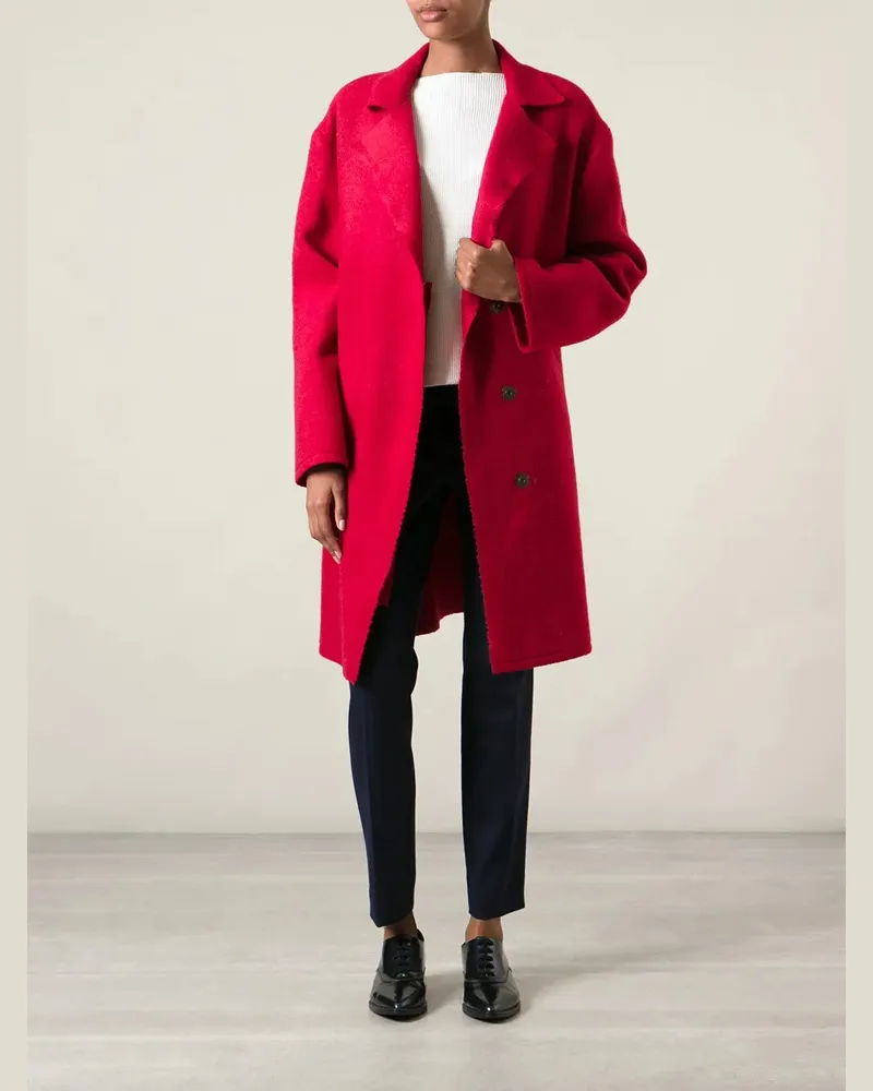 Lanvin Women's Single Breasted Coat Aw14 W Red