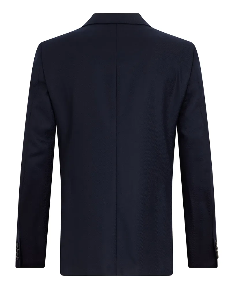 Canali Men's Single-Breasted Jacket Blue Wool-Silk Suit & Dinner Navy