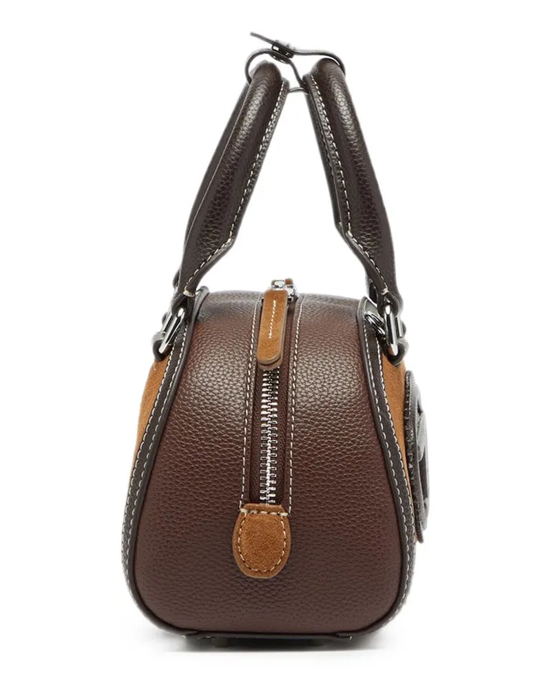 Diesel Colorblock Leather Shoulder Bag — Brown Brown