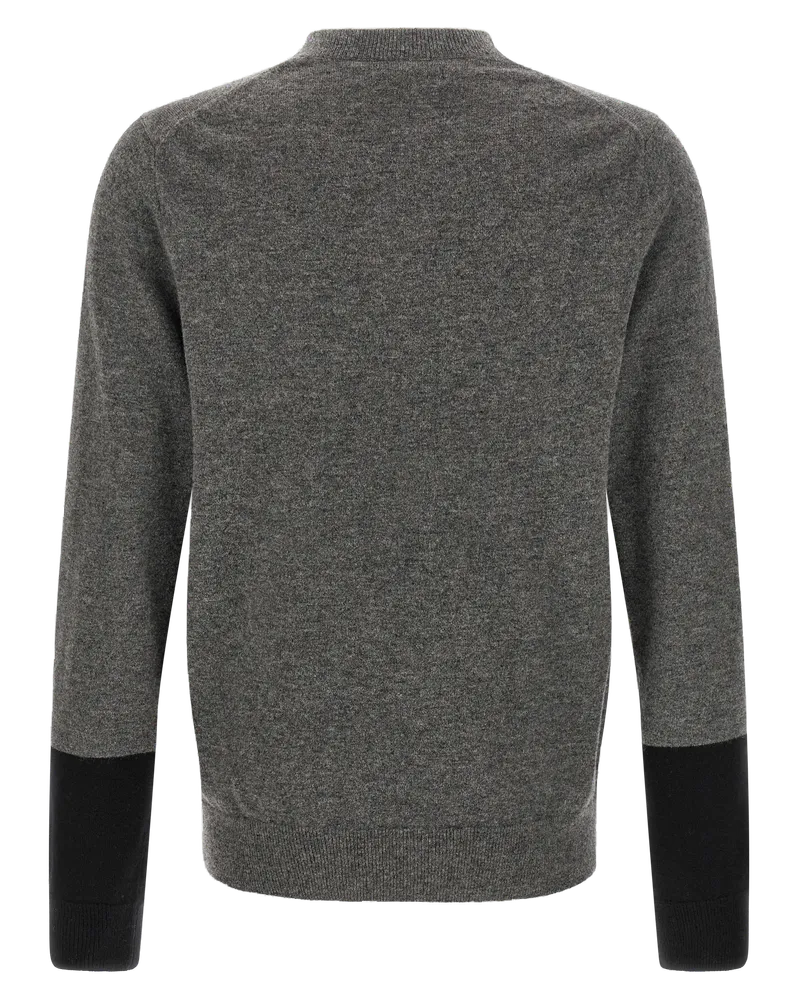 Comme des Garçons Color-Block Wool Sweater — Grey Grey