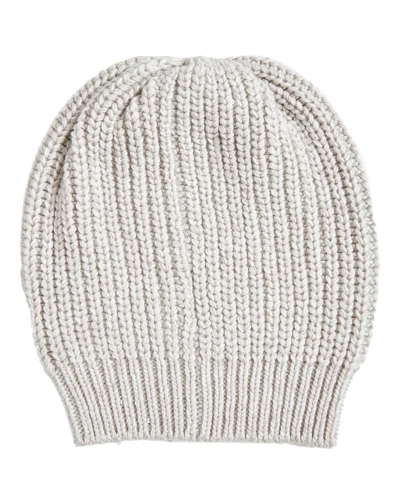 Brunello Cucinelli Women's Beanie Cashmere-Silk Grey Cashmere And Silk Blend Hat Gray