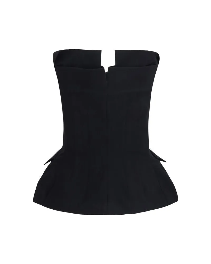 Magda Butrym Women's Black Silk Waistcoat Clothing Black