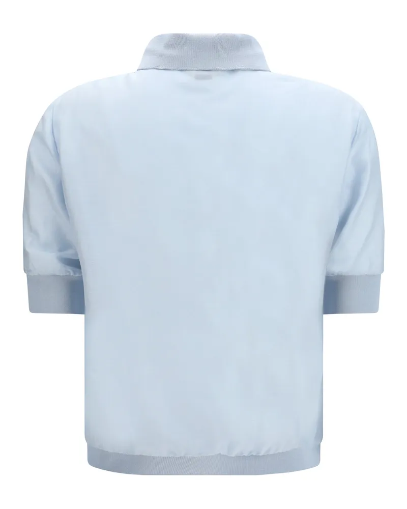 Jacob Cohën Women's Short-Sleeve Blouse Azure Wool Ovis Aries; Silk Shirt Blue