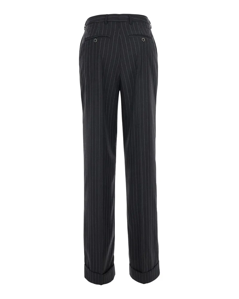 Semicouture Women's Pants Lola Grey Wool-Blend Trousers Gray