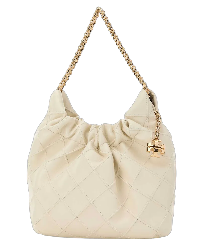 Tory Burch Women's Fleming Mini Shoulder Bag Beige Leather Beige