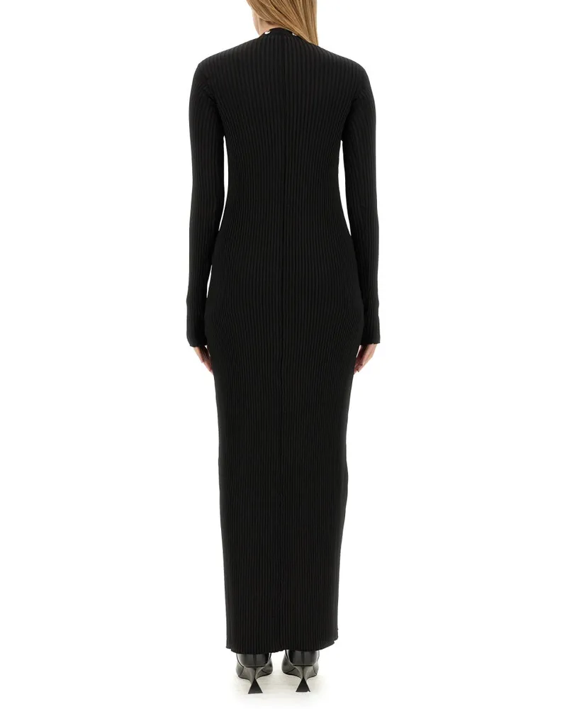 ATTICO Viscose-Blend Knit Dress — Black Black
