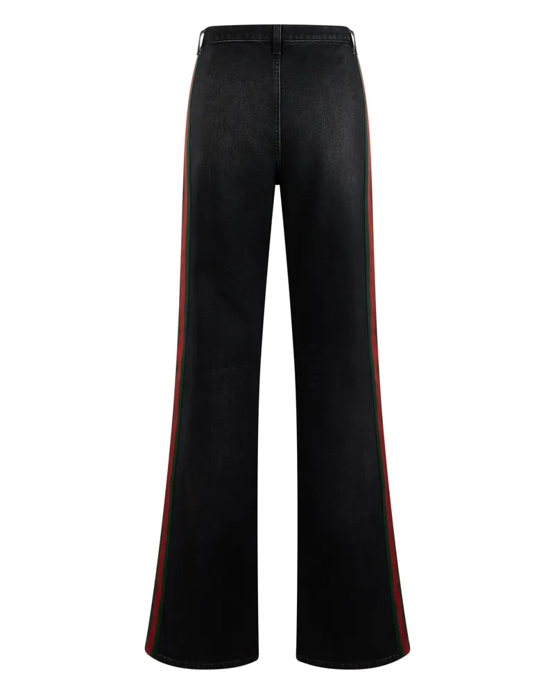 Gucci Women's Jeans High-Waist Flared Black Cotton Black
