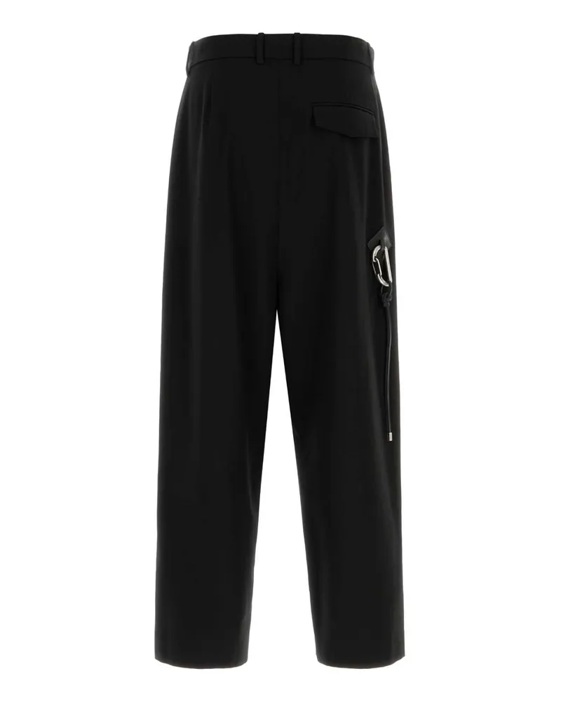 Loewe Men's Black Cotton Wide-Leg Pant Exterior: Pantaloni Black