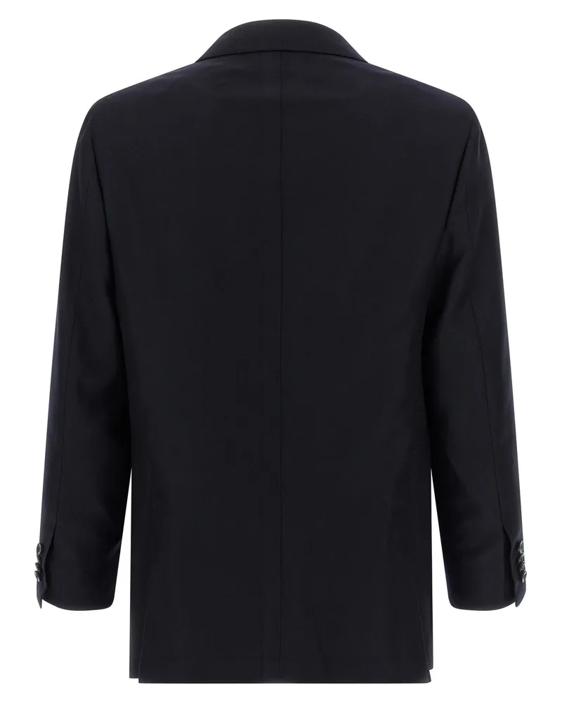 Kiton Virgin Wool and Cashmere Pant Suit — Black Black