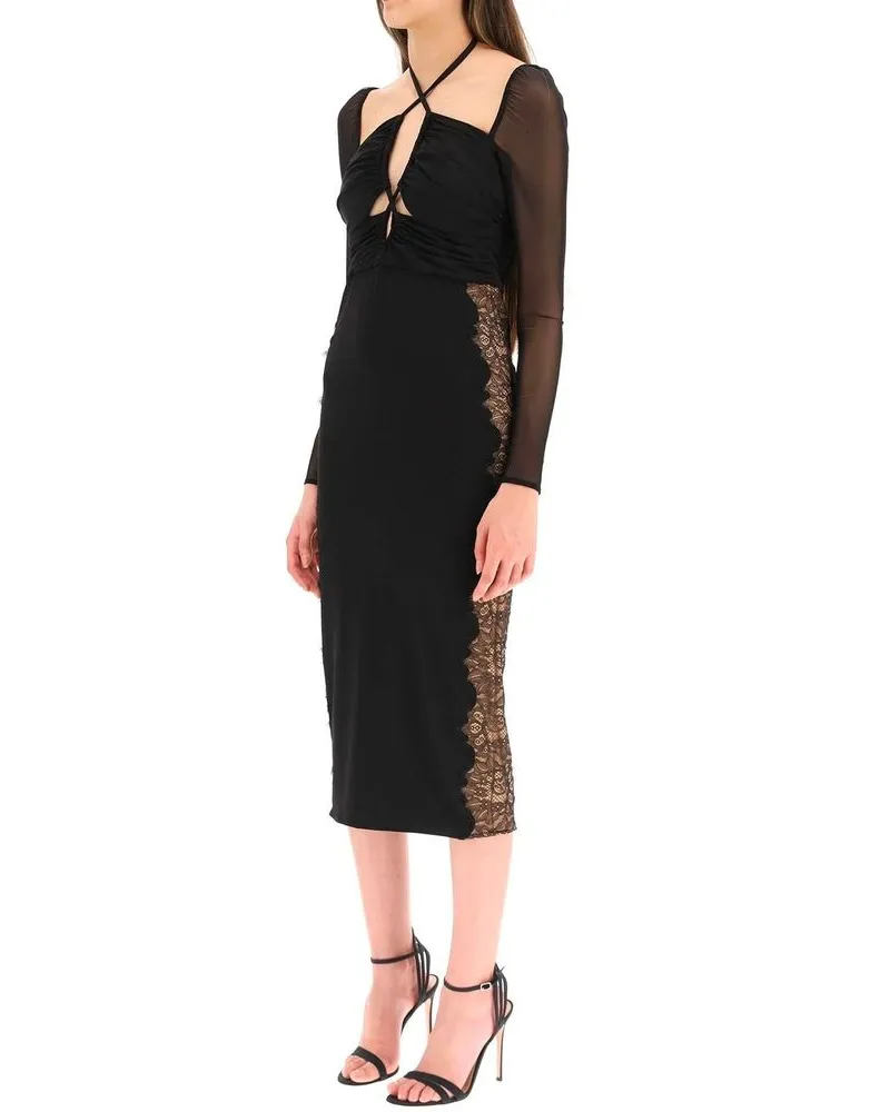 Self-Portrait Women's Black Polyester Cocktail Dress Black
